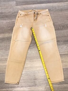 Celebrity Pink Mustard Distressed Boyfriend Jeans